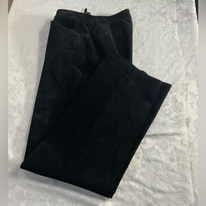 Sonoma Pants Womens Size 6 Black Leather Straight Leg Lined Classic Suede Style